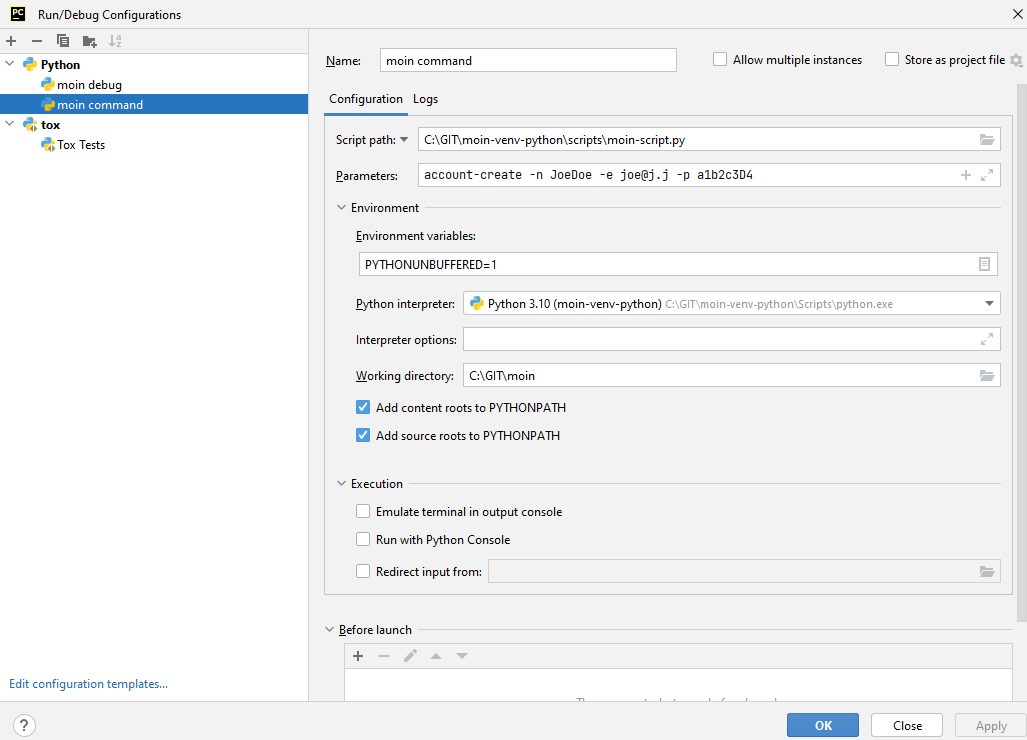 pycharm example